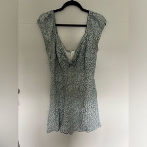 abercrombie & fitch floral(ish) summer dress with knot detail + puffy cap sleeve